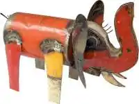 Elefant 39 cm Länge, Metallkunst 